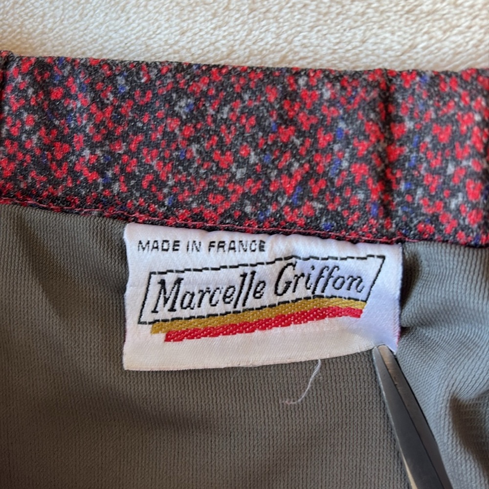 French Vintage Marcelle Griffon Made in France Calf Length Skirt 31” Waist - Picture 3 of 11
